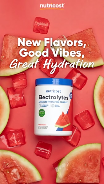 electrolyte powder, hydration supplement, sports drink mix, electrolyte drink, fitness supplement, workout powder, hydration powder, new arrival, product launch, flat lay, fresh, energetic, red, pink